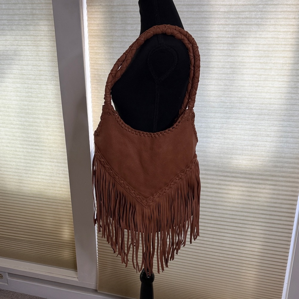 Brown Fringe Shoulder Bag